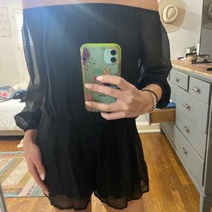 Black off the shoulder romper